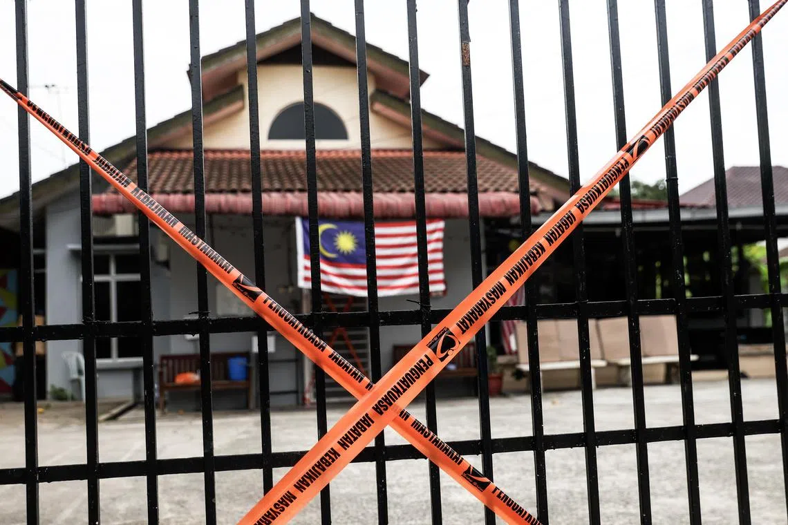 Police seal a welfare home in Subang, Selangor state, that was raided on Sept 11 on suspicion that sexual abuse had occurred at its premise.