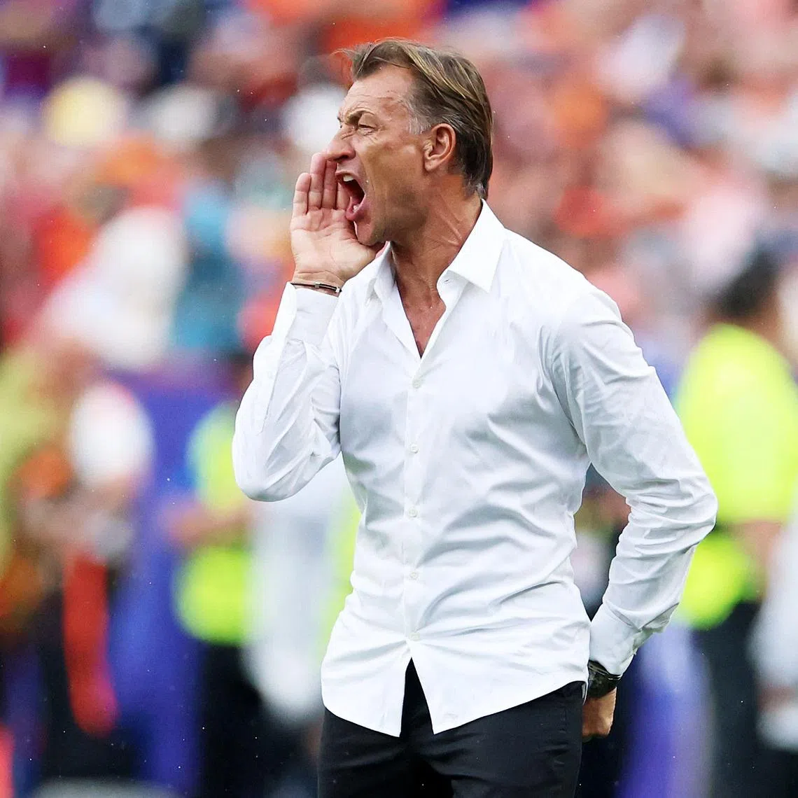 Soccer Football - FIFA World Cup 2026 - Group F - Tunisia v Netherlands - Kansas City Stadium, Kansas City, Missouri, U.S. - June 25, 2026 Tunisia coach Herve Renard reacts REUTERS/Siphiwe Sibeko