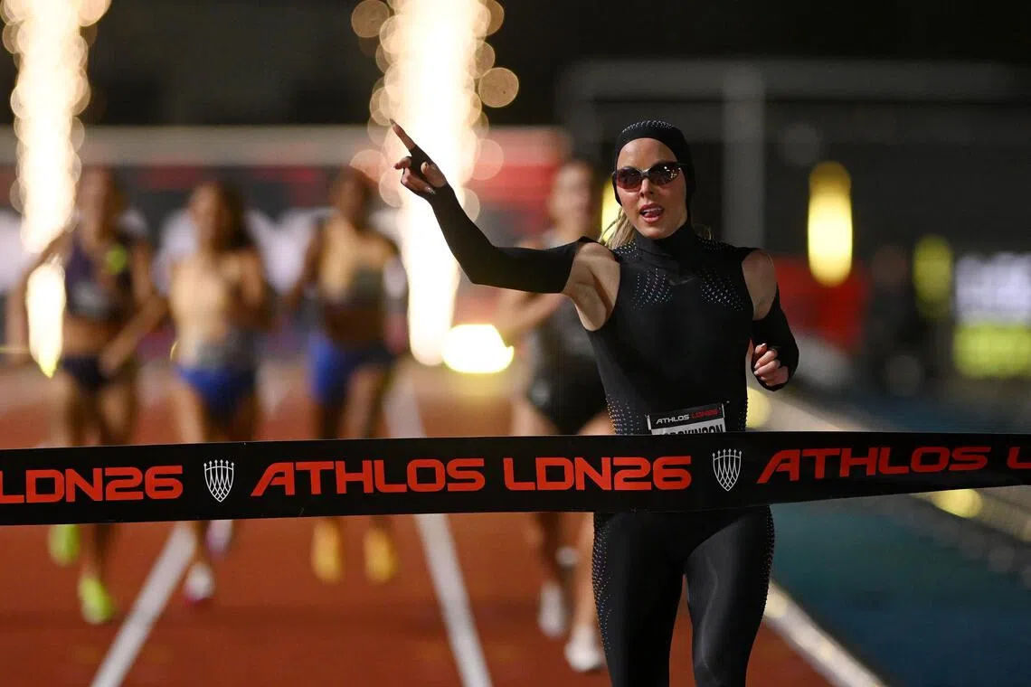 Keely Hodgkinson won the 800m at the Athlos London 2026 event.