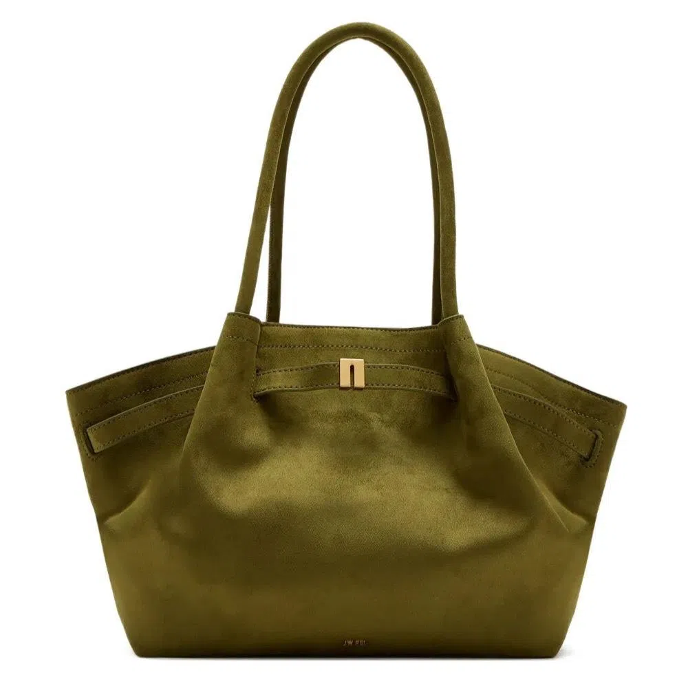 Best tote bags in Singapore: JW Pei Hana Medium Faux Suede Tote Bag