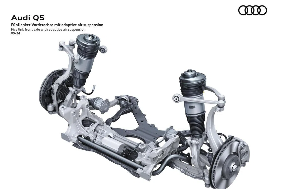 scshop18 - Five link front axle with adaptive air suspension of the Audi Q5

Credit: Audi