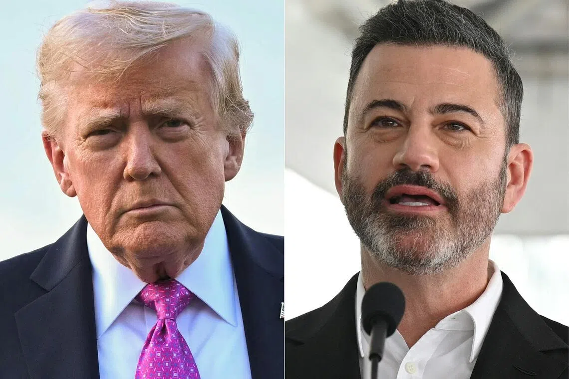 US President Donald Trump told reporters Jimmy Kimmel Live was pulled out due to “very bad ratings”.
