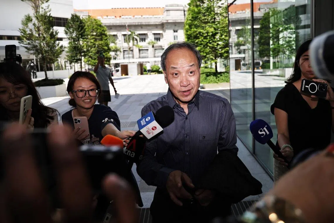 Former Workers' Party secretary-general Low Thia Khiang arriving at the State Courts on Oct 23, 2024.