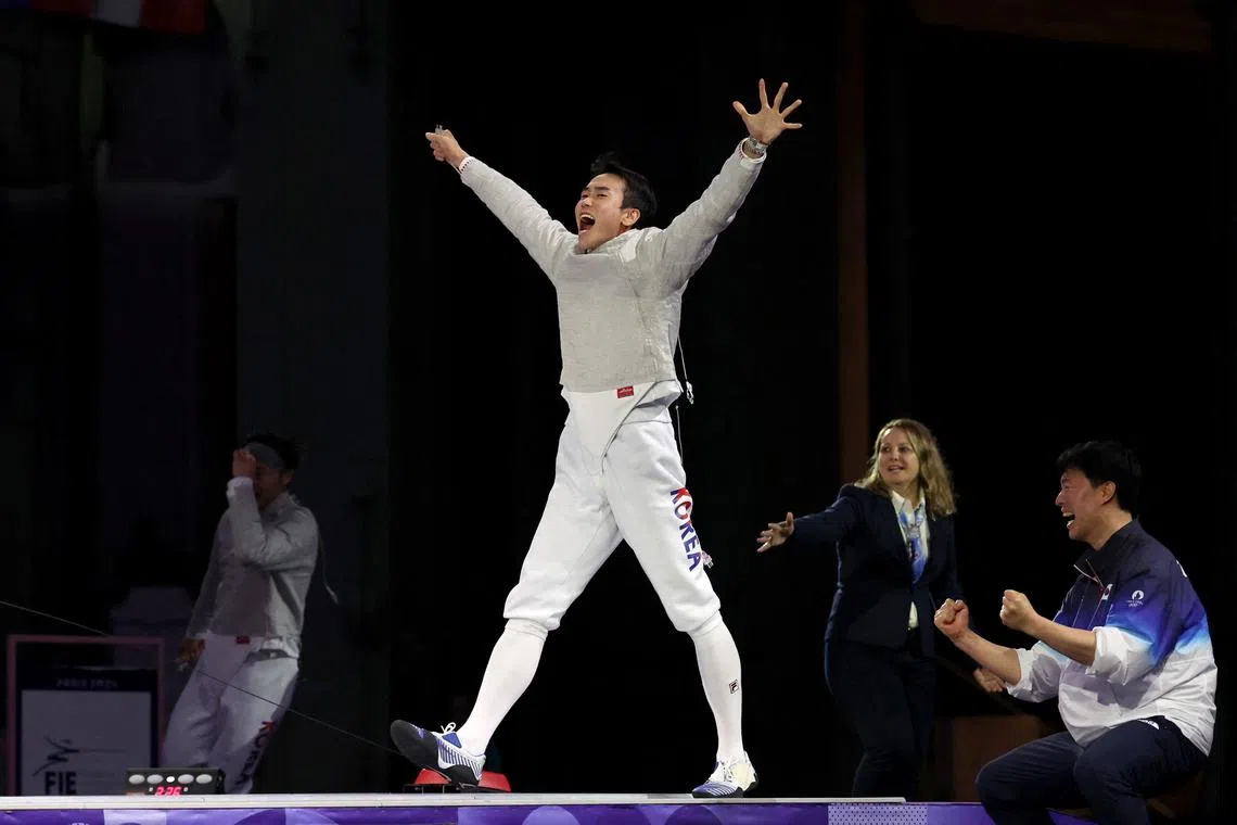 Fencing-South Korea retain their title in men's sabre at Paris Games ...
