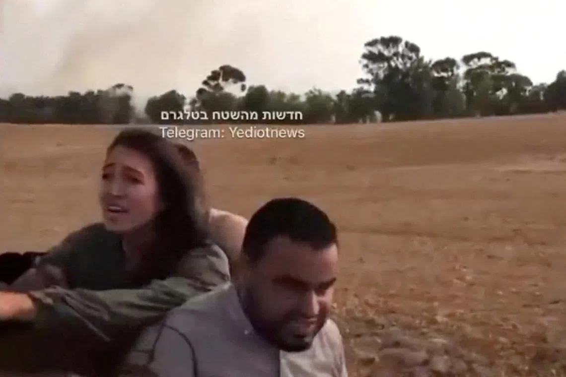 The footage showed a group of men driving away on a motorcycle with 25-year-old Noa Argamani in their custody. 