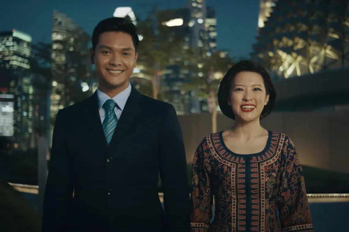 In the video, cabin crew members enlist the help of local groups to demonstrate safety procedures.