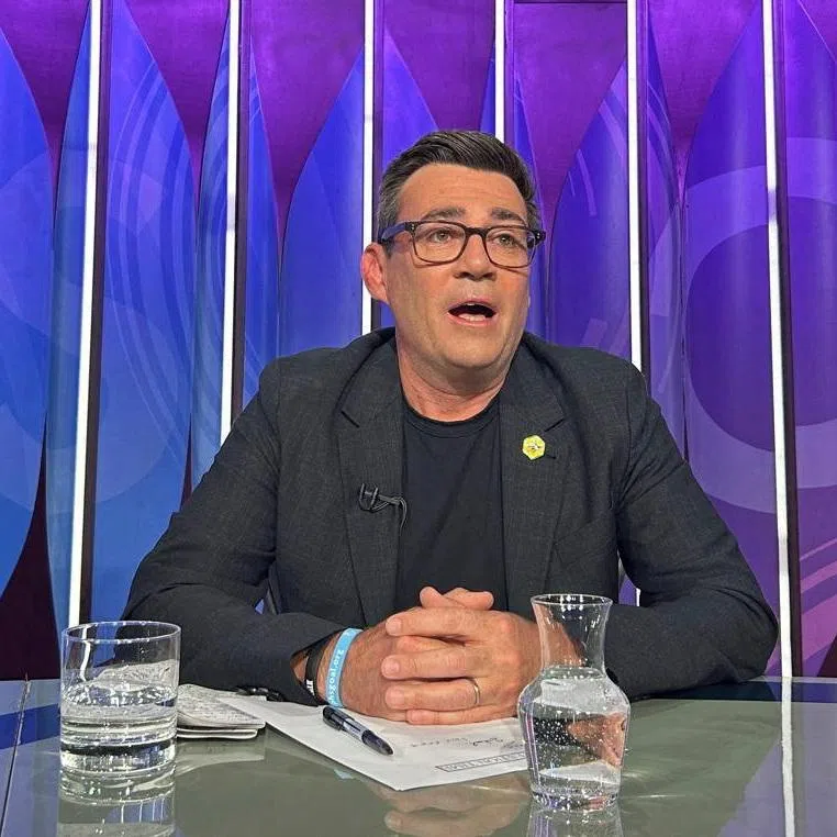 Greater Manchester Mayor Andy Burnham participates in BBC's Question Time, Britain, June 4, 2026.     BBC Question Time/Handout via REUTERS