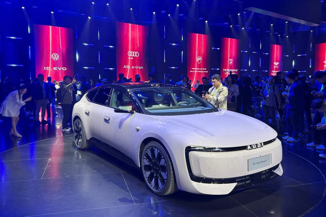 The Audi E5 Sportback is the first model of Audi's series of electric vehicles (EVs) jointly developed with China's SAIC. 