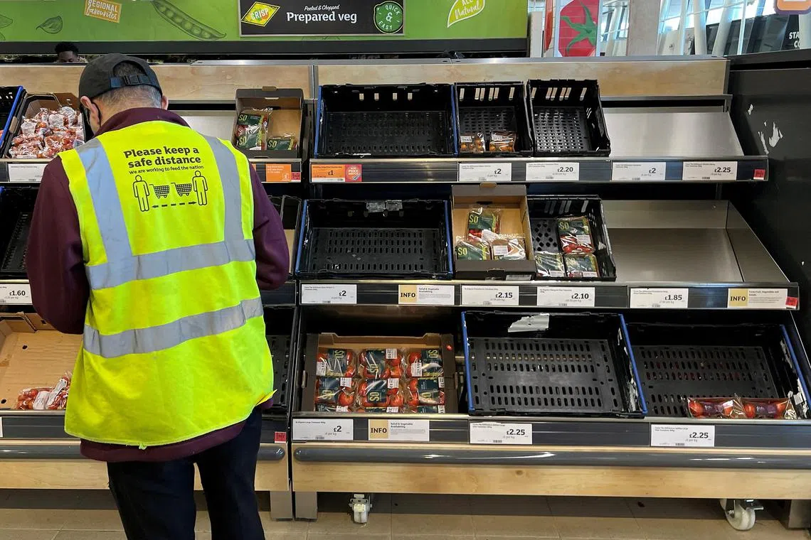 Many retailers in Britain have turned to rationing, with some allowing no more than three purchases per customer for certain items.