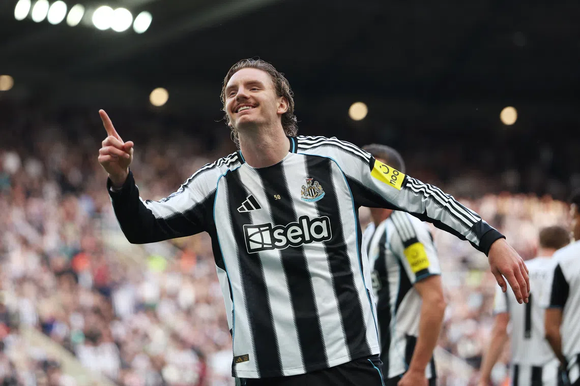 Soccer Football - Premier League - Newcastle United v West Ham United - St James' Park, Newcastle, Britain - May 17, 2026 Newcastle United's Nick Woltemade celebrates scoring their first goal REUTERS/Scott Heppell