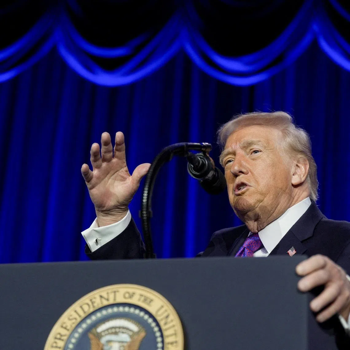 U.S. President Donald Trump speaks during the National Prayer Breakfast in Washington, D.C., U.S., February 5, 2026. REUTERS/Al Drago