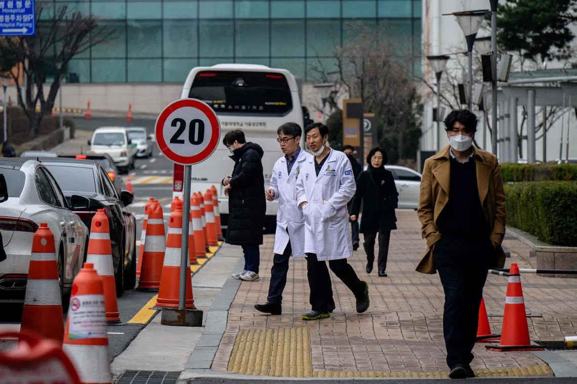 Under South Korean law, doctors are restricted from striking.