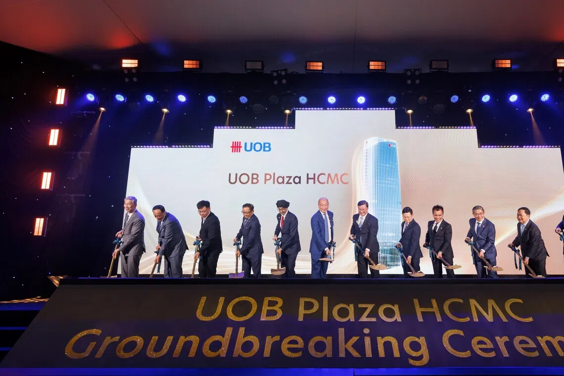 UOB broke ground for its US$450 million Vietnam headquarters in Ho Chi Minh City in July.