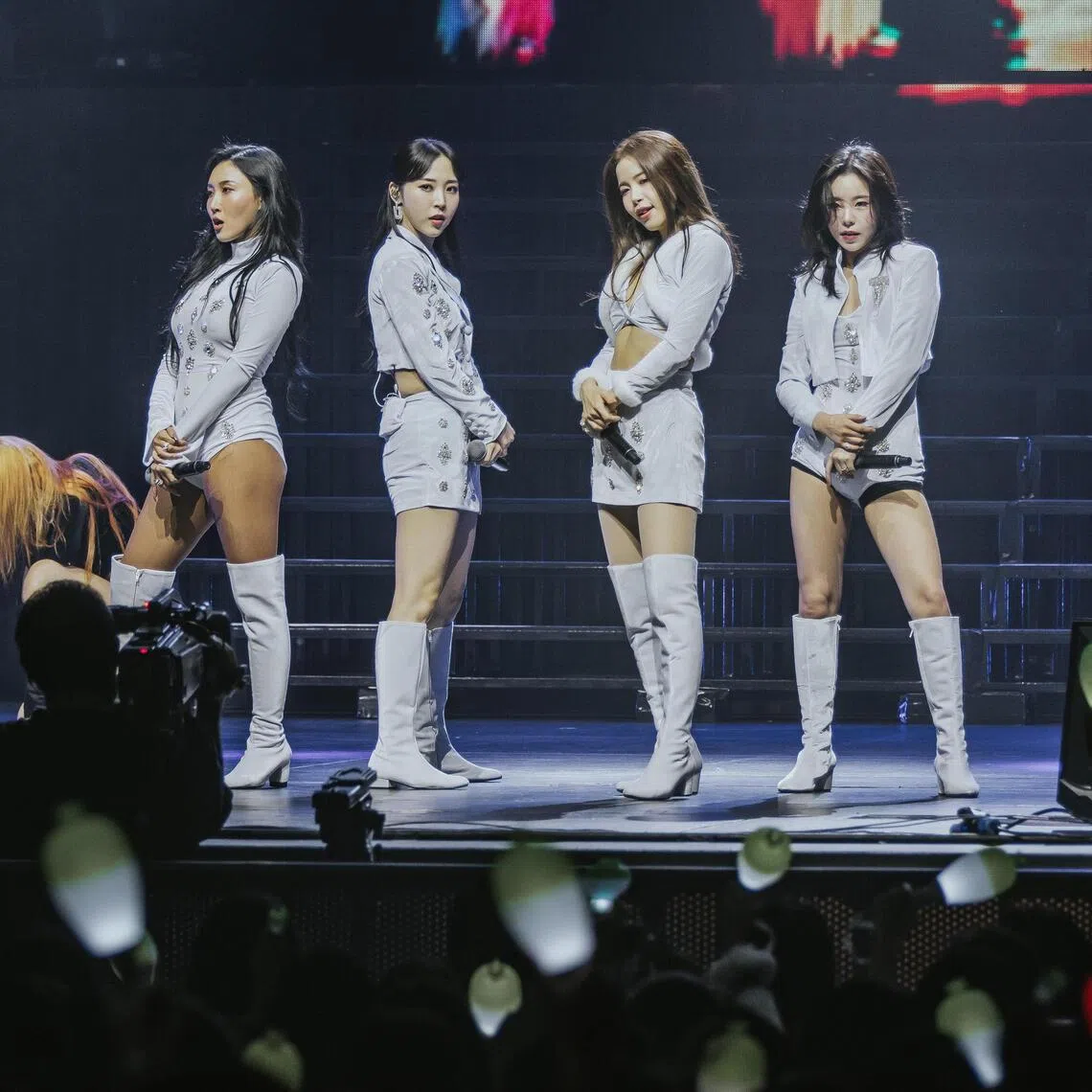 The members of Mamamoo, (from left) Hwasa, Moonbyul, Solar and Wheein, performed at the The Star Theatre on Feb 8, 2023.