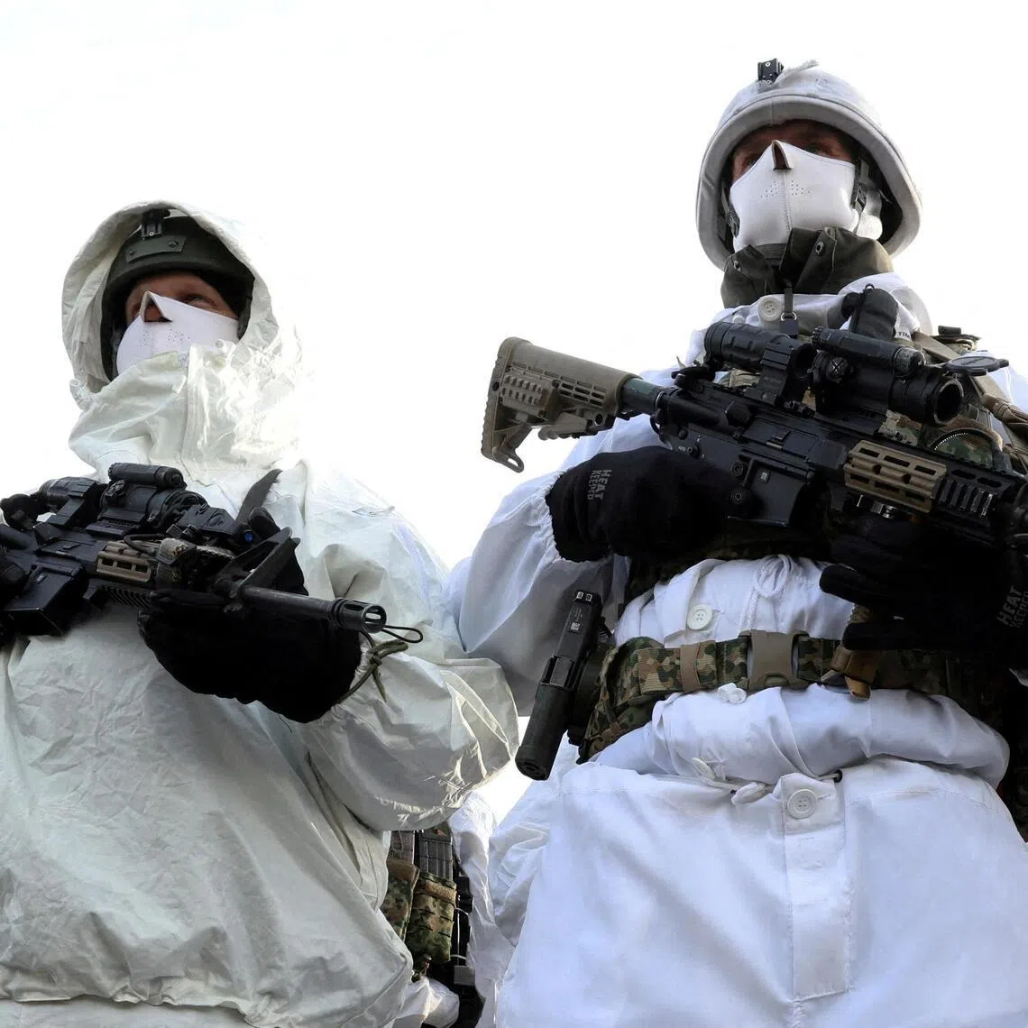 NATO troops taking part in a military exercise in the Arctic Circle in 2022.