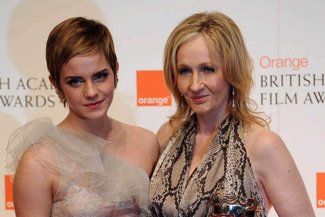 J.K. Rowling (right) suggested that Emma Watson’s privilege meant she was unable to properly grasp the issues at stake.