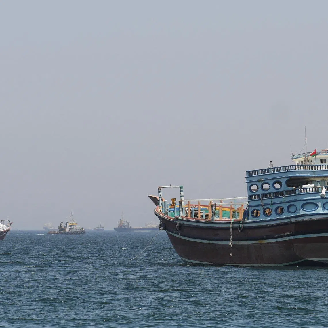 Ships and boats in the Strait of Hormuz, Musandam, Oman, May 4, 2026. REUTERS/Stringer