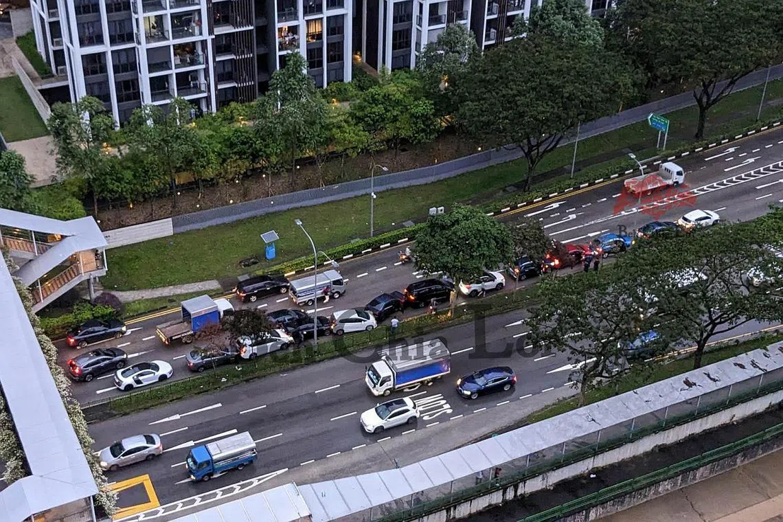 The SCDF confirmed there were no injuries in the 14-vehicle pile-up on Bartley Road on Dec 27, 2022.