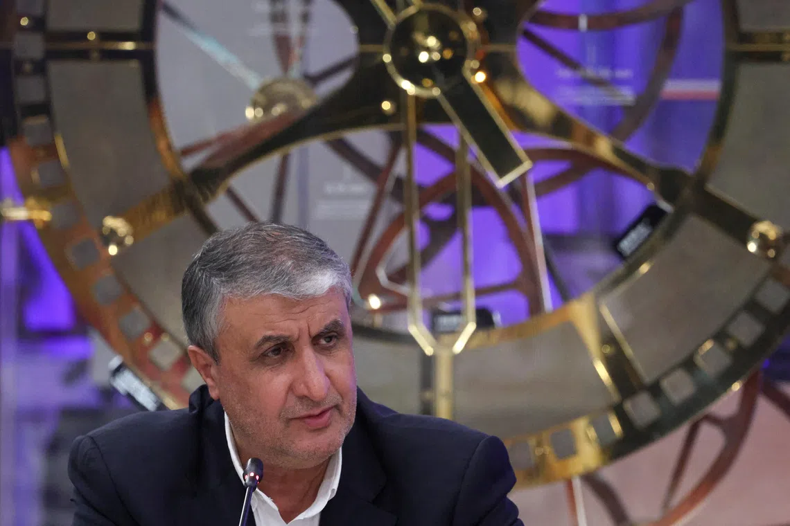 Mohammad Eslami, head of the Atomic Energy Organization of Iran (AEOI), attends a session of the World Atomic Week international forum, an event dedicated to the global nuclear industry and related sectors, in Moscow, Russia, September 25, 2025. REUTERS/Evgenia Novozhenina/Pool