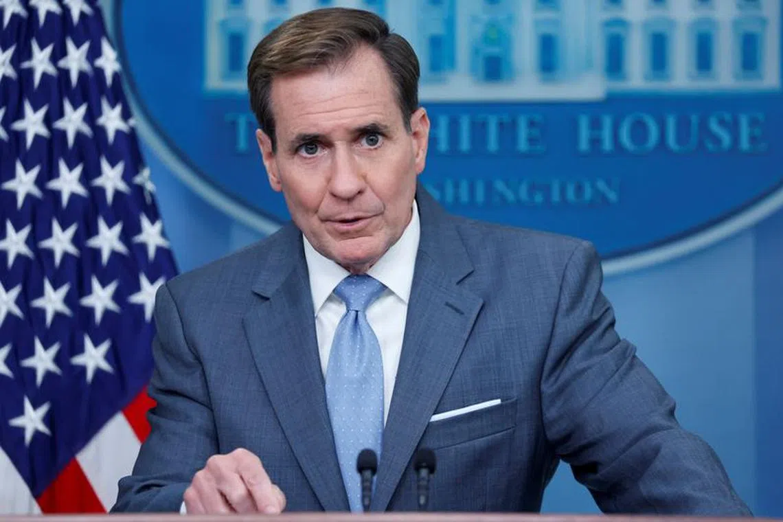 White House National Security Council Strategic Communications Coordinator John Kirby joins White House Press Secretary Karine Jean-Pierre for the daily press briefing at the White House in Washington, U.S. October 12, 2023.  REUTERS/Jonathan Ernst