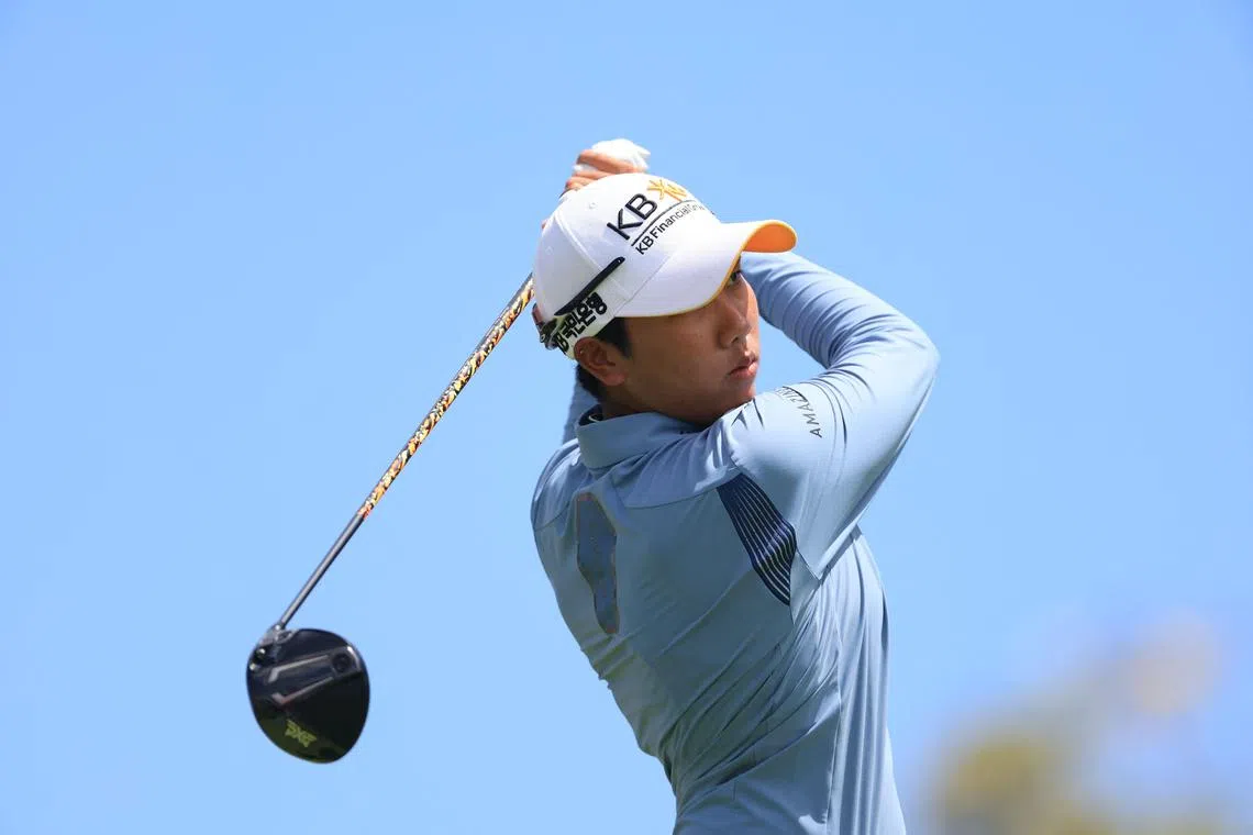 Thailand’s Natthakritta Vongtaveelap (above) and South Korea’s  Sung Yu-jin share the lead at the Lotte Championship after the second round on Thursday in Ewa Beach, Hawaii.