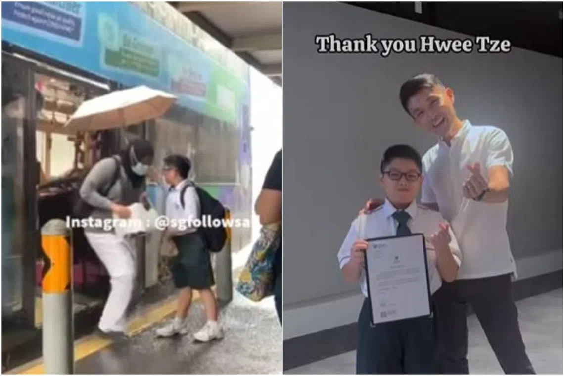 Tampines GRC MP Baey Yam Keng presented a commendation letter to the student at the Caring Carnival.