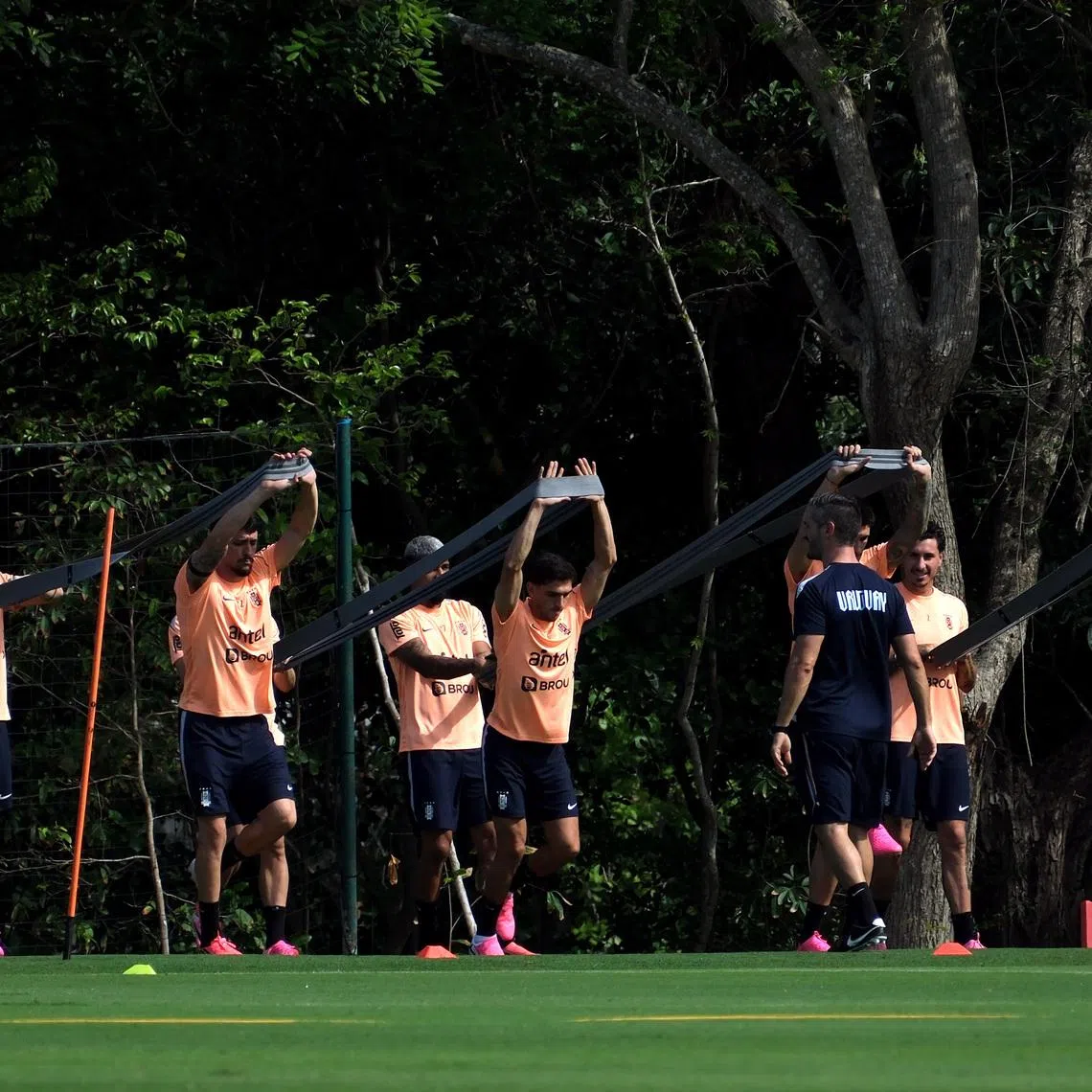 The Uruguay team training in Mexico on June 13. Uruguay were scheduled to travel to Miami for their Group H opener against Saudi Arabia on June 15.