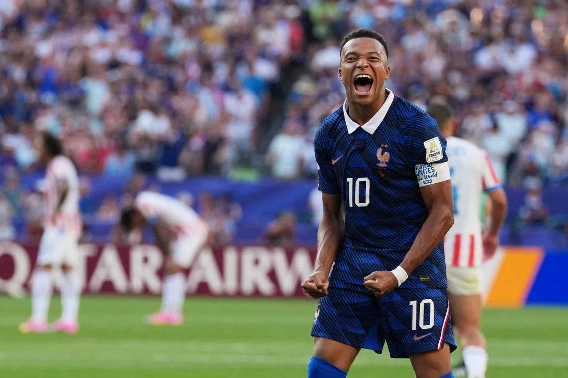 Soccer Football - FIFA World Cup 2026 - Round of 16 - Paraguay v France - Philadelphia Stadium, Philadelphia, Pennsylvania, U.S. - July 4, 2026 France's Kylian Mbappe celebrates after the match IMAGN IMAGES via Reuters/James Lang
