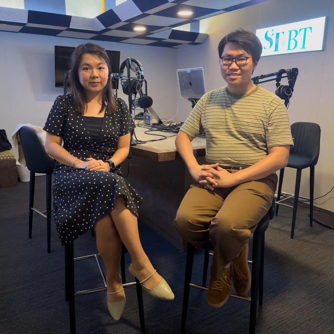 (From left) Ms Wiwiek Sindarta, senior regional director at talent consultancy Talentvis and host Tay Hong Yi, in the ST podcast studio.