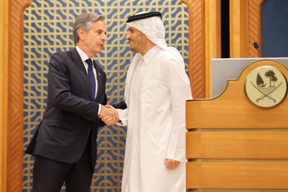 US Secretary of State Antony Blinken and Qatar's Prime Minister Sheikh Mohammed Bin Abdulrahman al-Thani  warned all sides not to undermine Gaza ceasefire talks.