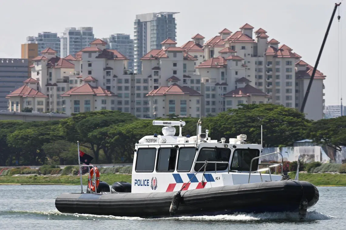 A Marina Reservoir Patrol Boat patrolling Marina Reservoir on Aug 2.