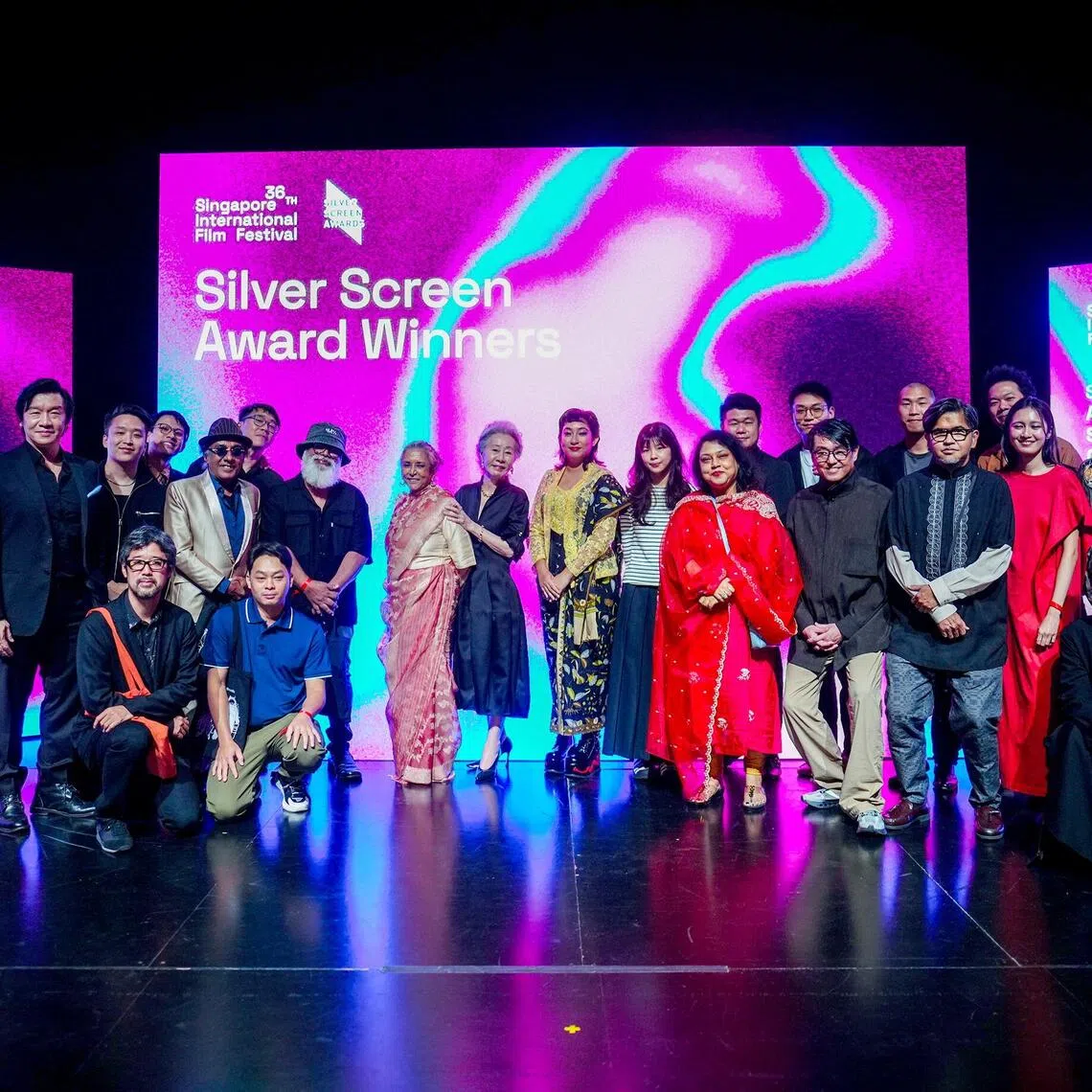 Winners and award recipients at the Silver Screen Awards, which concluded the 36th Singapore International Film Festival on Dec 7, 2025.

PHOTO: RYAN SPECTRUM