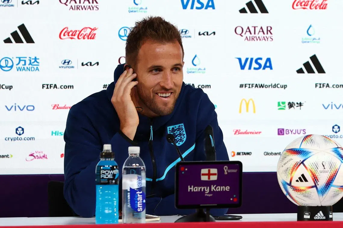 England captain Harry Kane during the press conference ahead of his side's World Cup opener against Iran on Monday. 