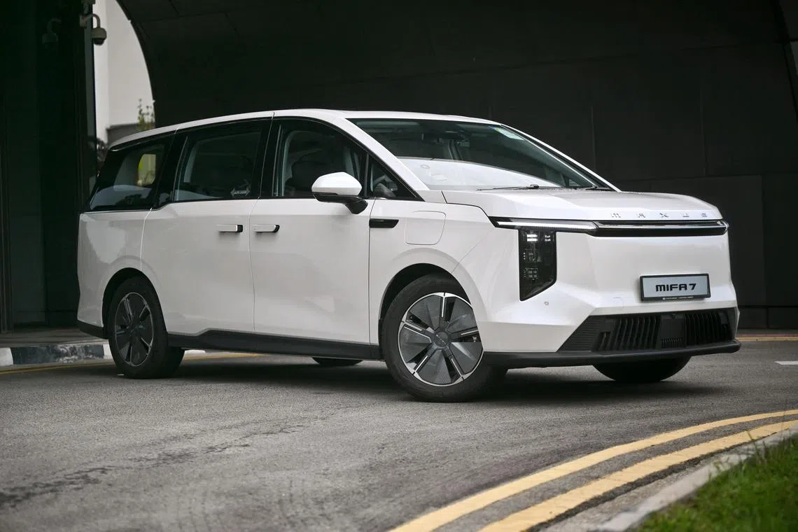 Interior and exterior of the Maxus Mifa 7 on Jun 4, 2025.