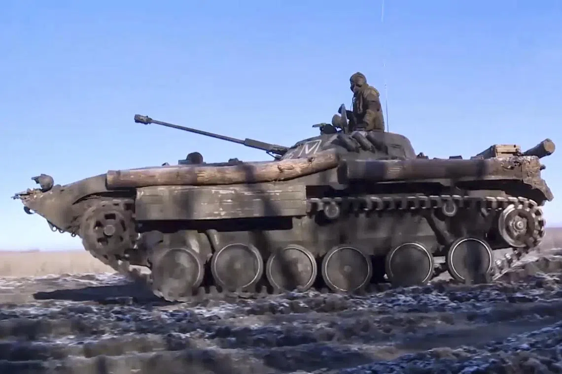 A still image taken from a handout video provided by the Russian Defence Ministry Press-Service.