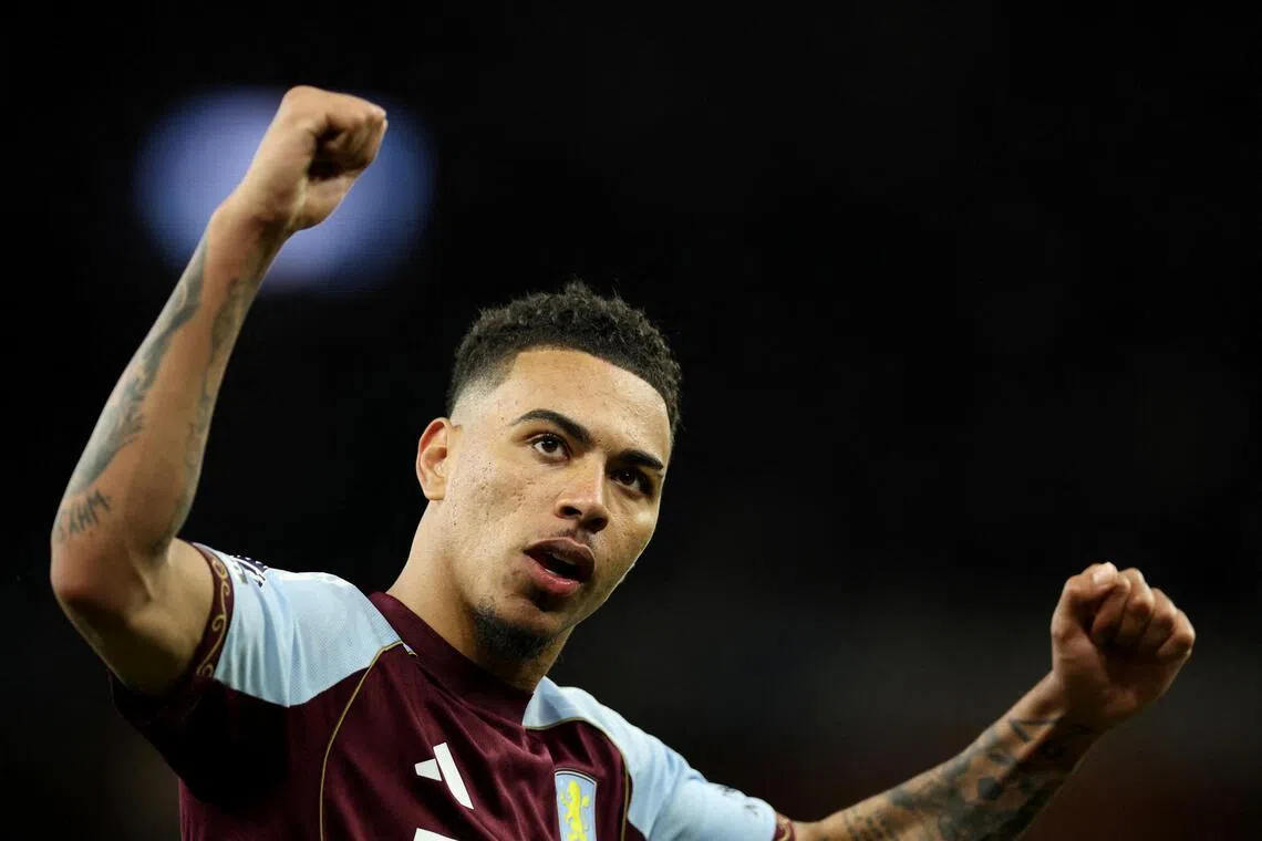 FILE PHOTO: Soccer Football - Premier League - Aston Villa v Liverpool - Villa Park, Birmingham, Britain - May 15, 2026
Aston Villa's Morgan Rogers celebrates after the match REUTERS/Chris Radburn EDITORIAL USE ONLY. NO USE WITH UNAUTHORIZED AUDIO, VIDEO, DATA, FIXTURE LISTS, CLUB/LEAGUE LOGOS OR 'LIVE' SERVICES. ONLINE IN-MATCH USE LIMITED TO 120 IMAGES, NO VIDEO EMULATION. NO USE IN BETTING, GAMES OR SINGLE CLUB/LEAGUE/PLAYER PUBLICATIONS. PLEASE CONTACT YOUR ACCOUNT REPRESENTATIVE FOR FURTHER DETAILS../File Photo