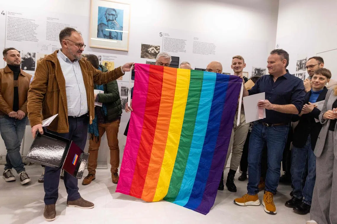 The ribbon-cutting ceremony gathered dozens of LGBTQ Polish campaigners, some of whom have spent decades fighting for equal rights.