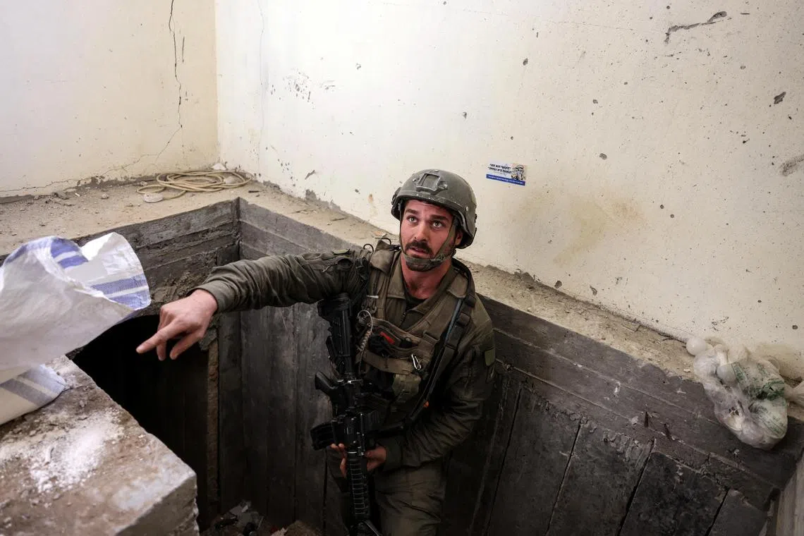 The Israeli army says that many hostages taken by Hamas have been or continue to be held in the militant group's vast network of tunnels under Gaza.