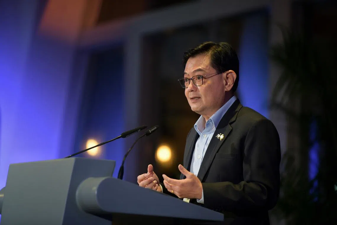 Deputy Prime Minister Heng Swee Keat speaking at the Asia Tech x Singapore conference on June 6.
