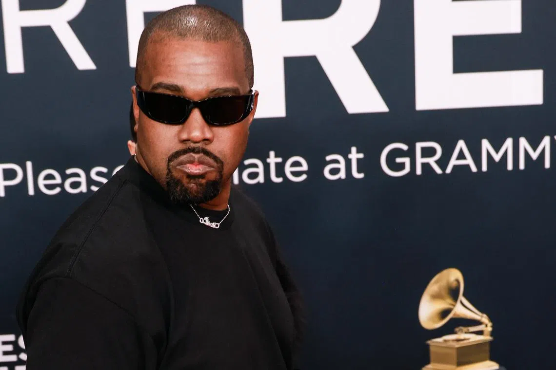 Kanye West walking on the red carpet during the 67th Grammy Awards in Los Angeles, California on Feb 2, 2025.