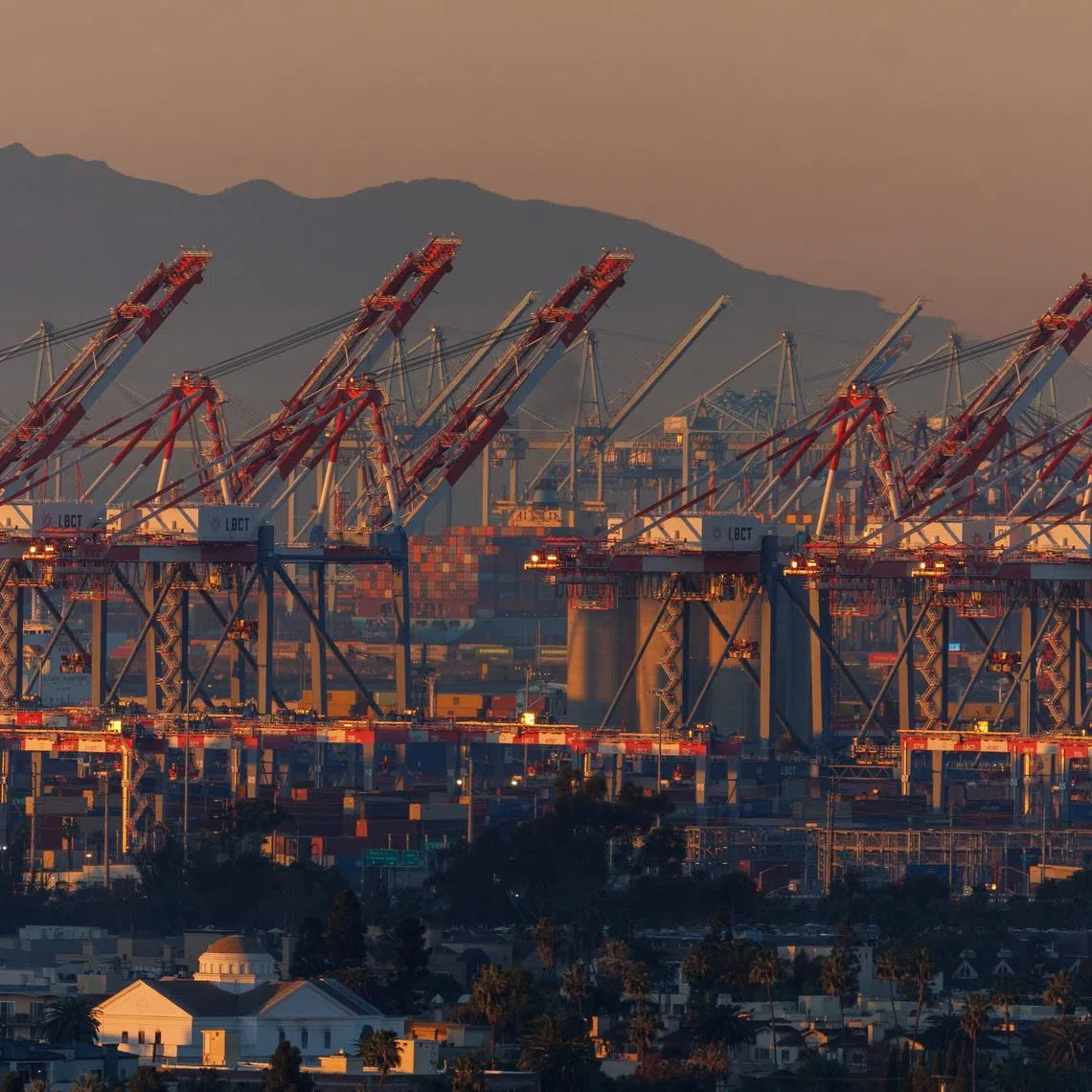 The Long Beach Container Terminal is shown at the Port of Long Beach as seen from Signal Hill, California, U.S., January 14, 2026.  REUTERS/Mike Blake