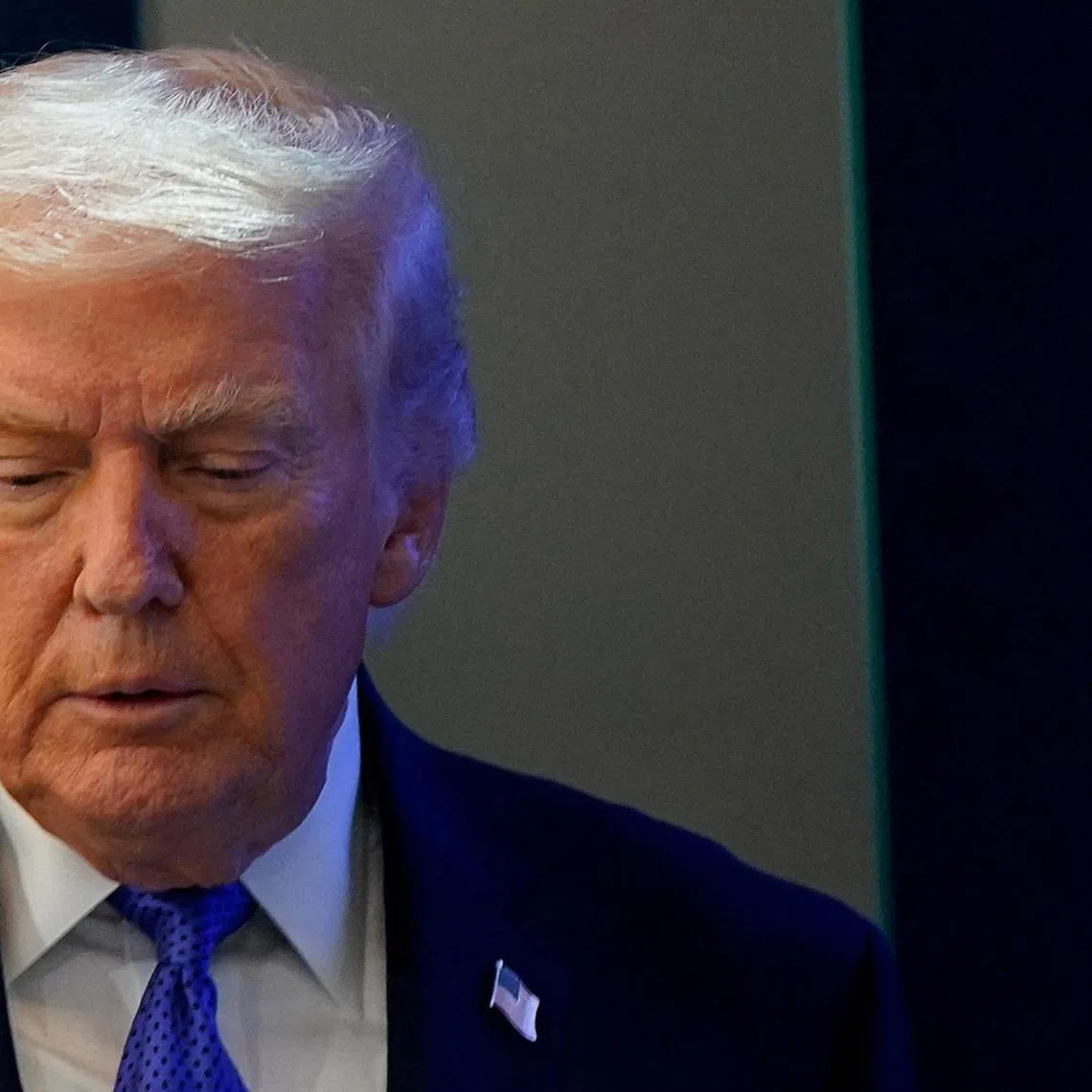 U.S. President Donald Trump arrives for a press briefing at the White House, following the Supreme Court's ruling that Trump had exceeded his authority when he imposed tariffs, in Washington, D.C., U.S., February 20, 2026. REUTERS/Elizabeth Frantz