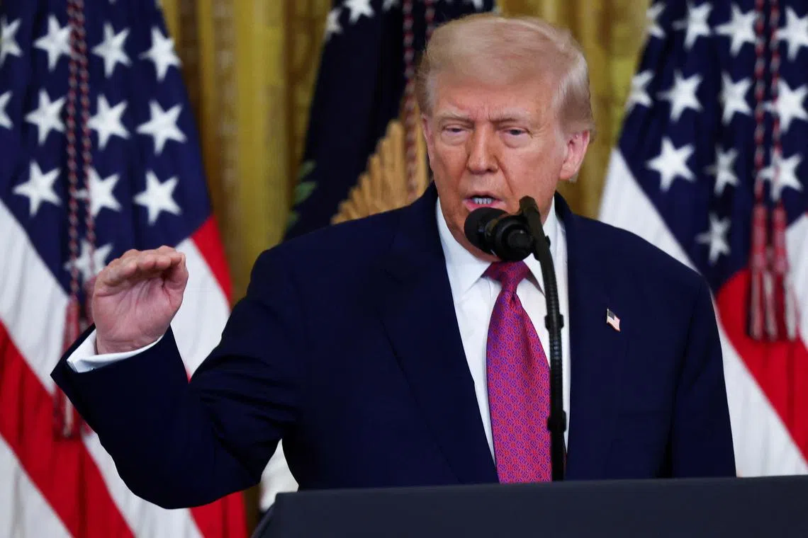 U.S. President Donald Trump speaks at the White House in Washington, D.C., U.S., June 12, 2025. REUTERS/Evelyn Hockstein/File Photo