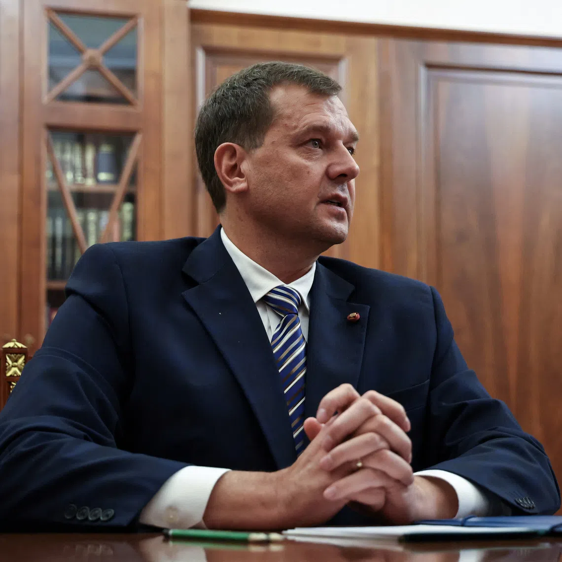 Yevgeny Balitsky, Moscow-installed governor of the Russian-controlled parts of Ukraine's Zaporizhzhia region attends a meeting with Russian President Vladimir Putin (not pictured), amid the Russia-Ukraine conflict, at the Kremlin in Moscow, Russia November 18, 2024.  Sputnik/Vyacheslav Prokofyev/Pool via REUTERS