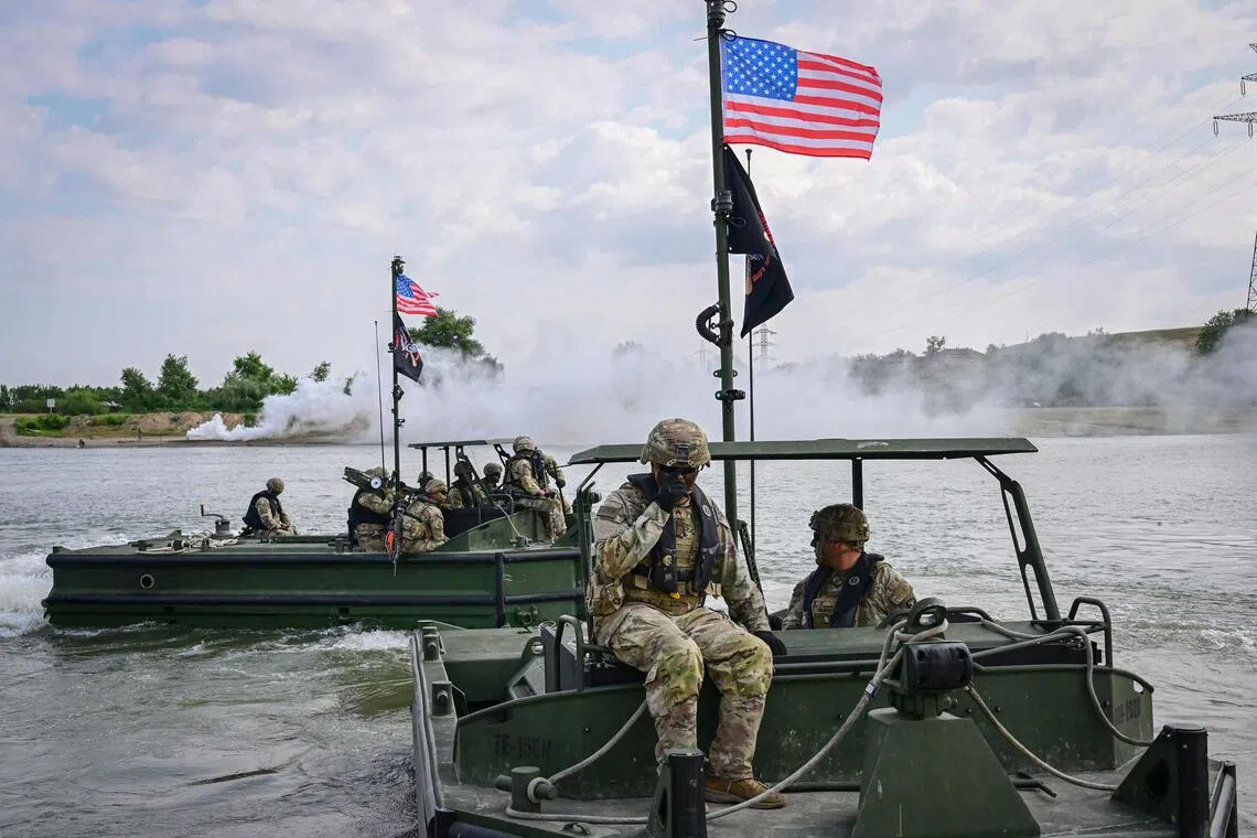 US soldiers during a military exercise in eastern Romania in June.