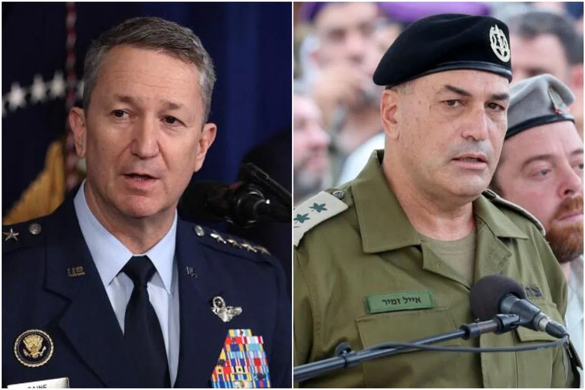 Chairman of the US Joint Chiefs of Staff Dan Caine (left) and the Israeli military chief Eyal Zamir had purportedly held closed-door discussions at the Pentagon.