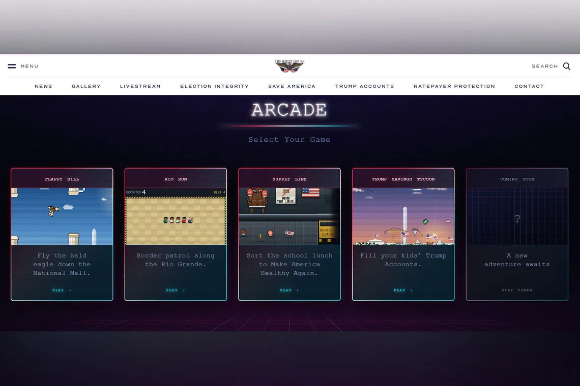 A Tetris-style game called “Build the Wall” is no longer available on the White House’s arcade website.