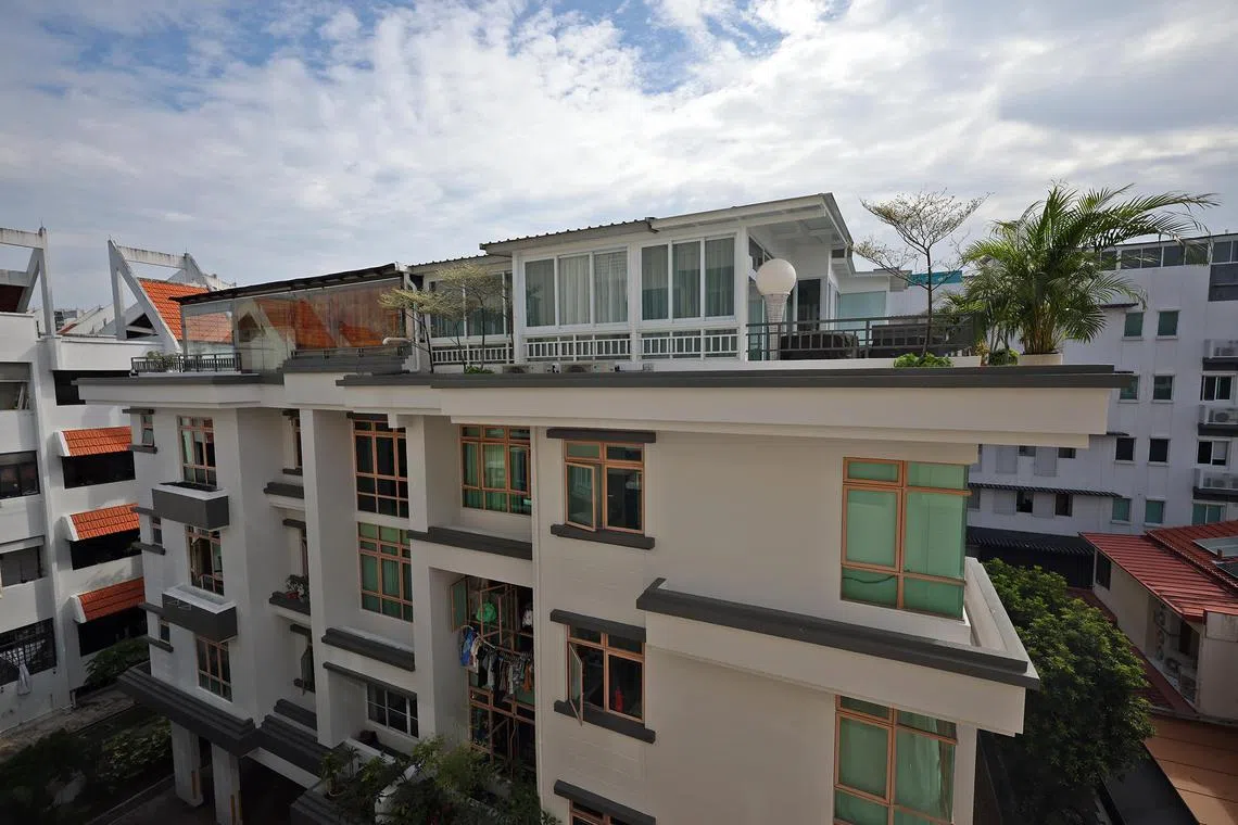 ST20240829_202418400403/jlroof/Joyce Lim/Jason Quah

Private enclosed spaces on the roof terraces of Rose Maison in Haig Lane pictured Aug 29, 2024.