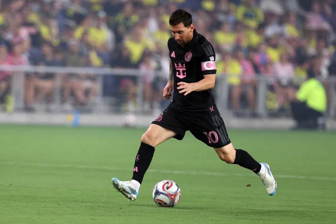 Lionel Messi in action for MLS side Inter Miami against Nashville SC on Aug 16.