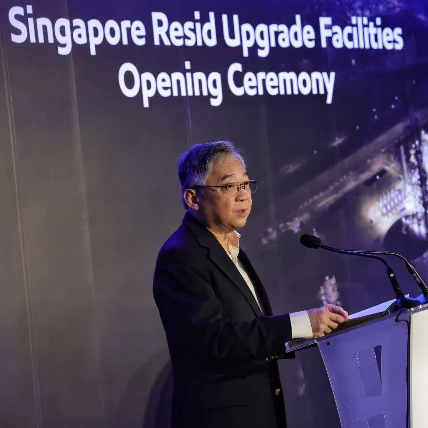 Deputy Prime Minister Gan Kim Yong speaking at the opening ceremony of ExxonMobil’s resid upgrade facilities on Jurong Island on Dec 16.